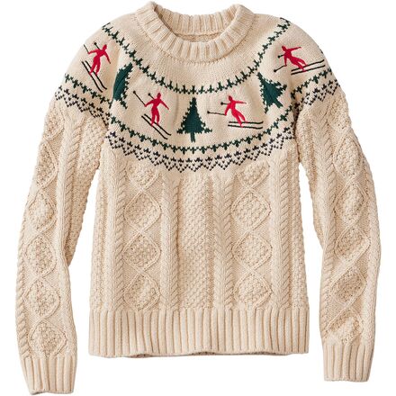 Signature Cotton Fisherman Crew Neck Sweater -Women's