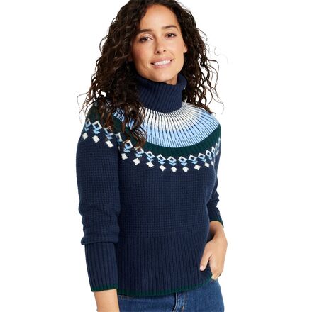 Supersoft Waffle Fair Isle Turtleneck Sweater - Women's