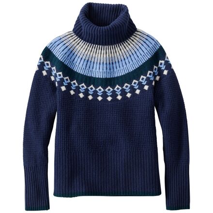 L.L.Bean - Supersoft Waffle Fair Isle Turtleneck Sweater - Women's
