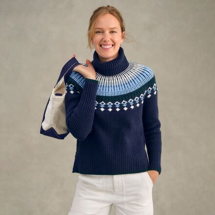 L.L.Bean - Supersoft Waffle Fair Isle Turtleneck Sweater - Women's