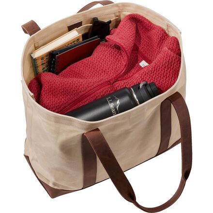 L.L.Bean - Leather-Trim Waxed Canvas Tote Bag