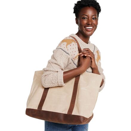 L.L.Bean - Leather-Trim Waxed Canvas Tote Bag