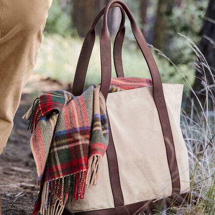 L.L.Bean - Leather-Trim Waxed Canvas Tote Bag