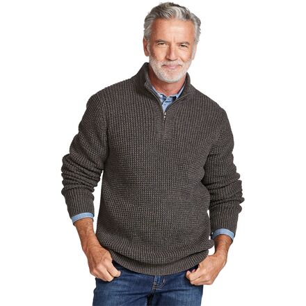 Bean's Organic Waffle Knit 1/4 Zip Sweater - Men's