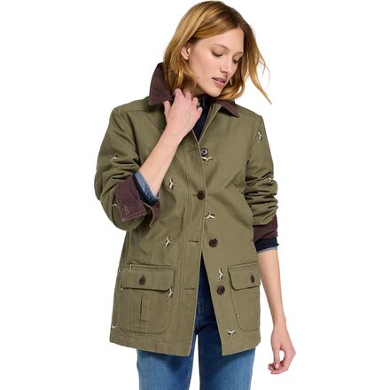 Adirondack Barn Flannel Lined Print Regular Coat - Women's