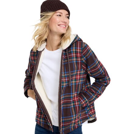 Scotch Plaid Sherpa Lined Regular Zip Hoodie - Women's