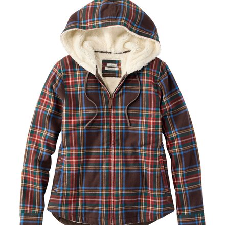 L.L.Bean - Scotch Plaid Sherpa Lined Regular Zip Hoodie - Women's