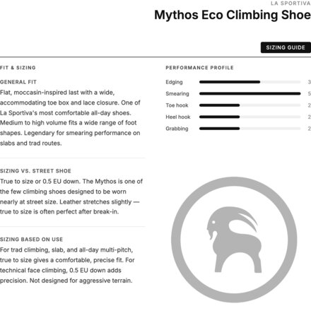 La Sportiva - Mythos Eco Climbing Shoe