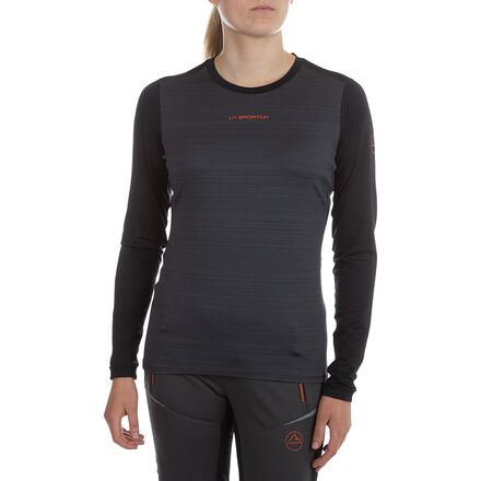 La Sportiva - Tour Long-Sleeve Shirt - Women's - Carbon/Cherry Tomato