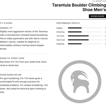 La Sportiva - Tarantula Boulder Climbing Shoe - Men's