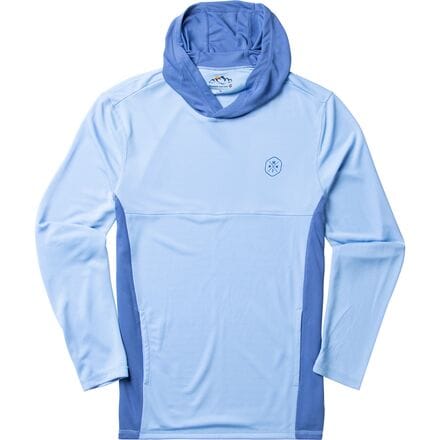 Mountain and Isles - Mesh UV Interlock Color Block Hoodie LS T-Shirt - Men's - Periwinkle/Cobalt Blue