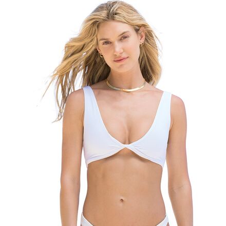 Maaji - White Cotton Jane Sporty Bralette Bikini Top - Women's