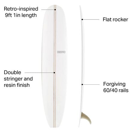 Modern Surfboards - Retro PU Double Stringer Longboard Surfboard