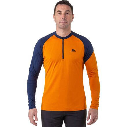 Mountain Equipment - Nava Long-Sleeve Zip-T Shirt - Men's - Orange Pepper/Medieval