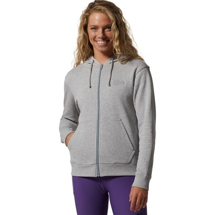 Mountain Hardwear - MHW Logo Full-Zip Hooded Sweatshirt - Women's - Hardwear Grey Heather