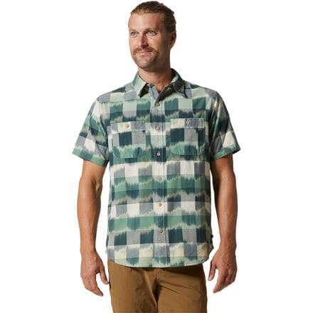 Mountain Hardwear - Grove Hide Out Short-Sleeve Shirt - Men's - Black Spruce IKAT 3 YD Plaid