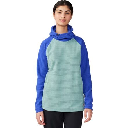 Mountain Hardwear - Summit Grid Tunic Hoodie - Women's - Lichen Green/Blue Print