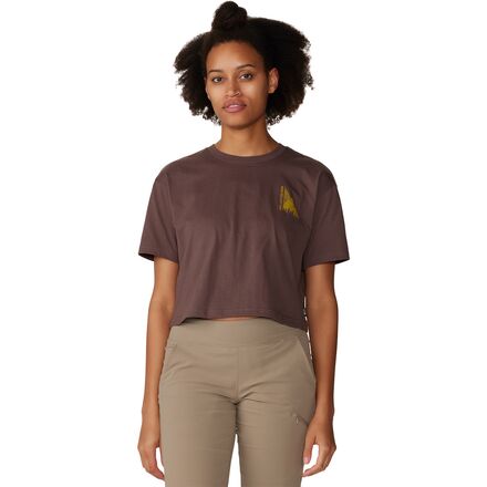 Jagged Peak Boxy Crop Short-Sleeve Top - Women's