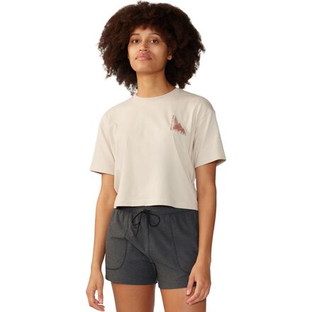 Jagged Peak Boxy Crop Short-Sleeve Top - Women's
