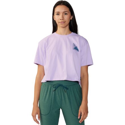 Jagged Peak Boxy Crop Short-Sleeve Top - Women's