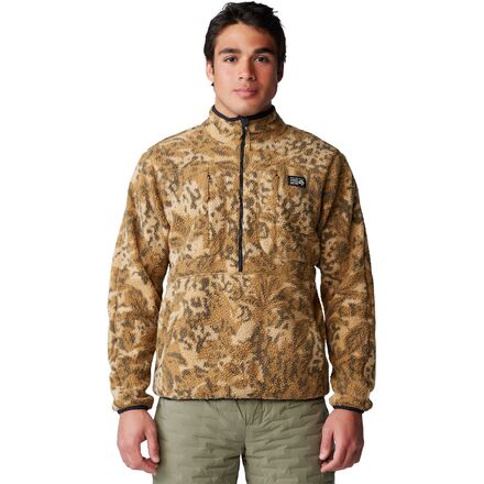 Mountain Hardwear - HiCamp Fleece Printed Pullover - Men's - Corozo Nut Forests Floor Print