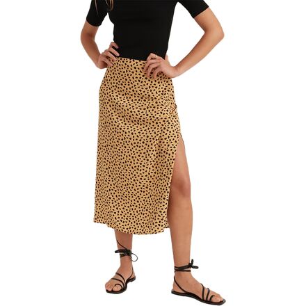 Marine Layer - Ryan Midi Slip Skirt - Women's - Cheetah/Curry