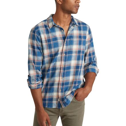 Marine Layer - Classic Fit Selvage Long-Sleeve Shirt - Men's - White/Blue/Red Plaid