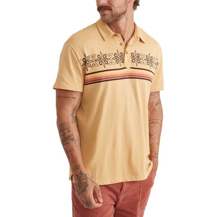 Marine Layer - Archive Preston Polo Shirt - Men's - Yellow Vintage Stripe