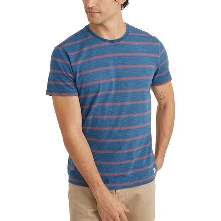 Marine Layer - Indigo Stripe T-Shirt - Men's - Mid Blue Stripe