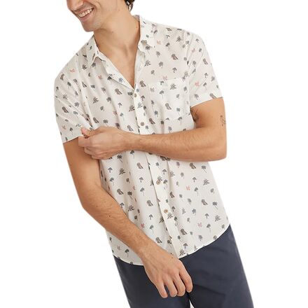 Marine Layer - Island Cotton Plain Weave Shirt - Men's - Natural Icon