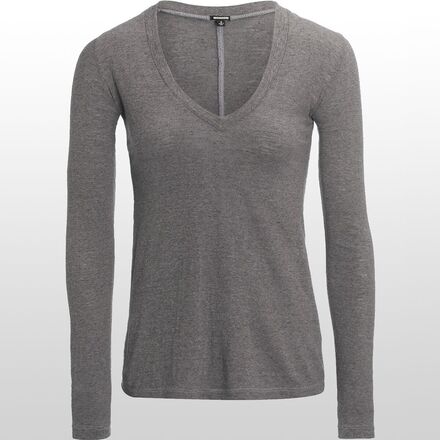 Monrow - Granite Long-Sleeve V-Neck Shirt - Women's