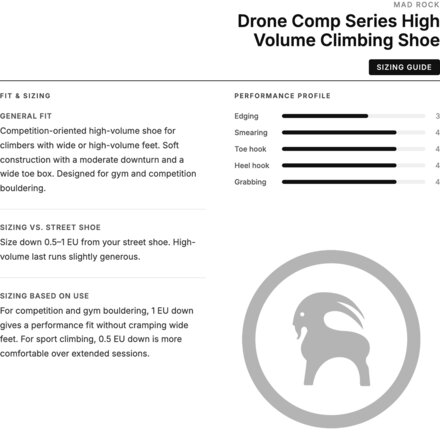 Mad Rock - Drone Comp Series High Volume Climbing Shoe
