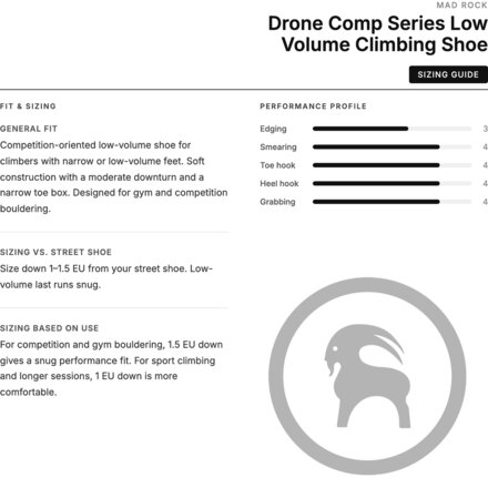 Mad Rock - Drone Comp Series Low Volume Climbing Shoe