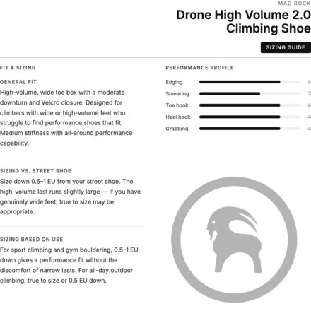 Mad Rock - Drone High Volume 2.0 Climbing Shoe