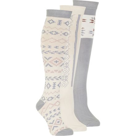 Muk-Luks - Jacquard Knee High Socks - 3-Pack - Women's