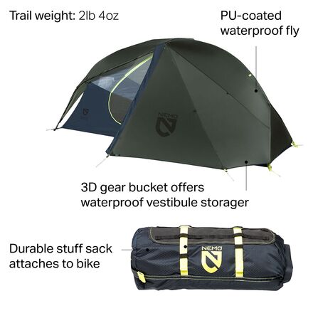 NEMO Equipment Inc. - Dragonfly Bikepack Tent: 1-Person 3-Season