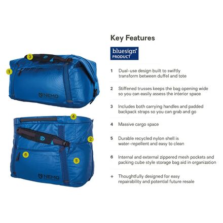 NEMO Equipment Inc. - Double Haul Convertible Duffel 100L Bag