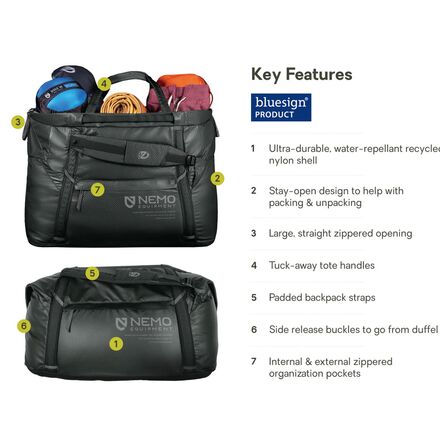 NEMO Equipment Inc. - Double Haul Convertible Duffel 70L Bag