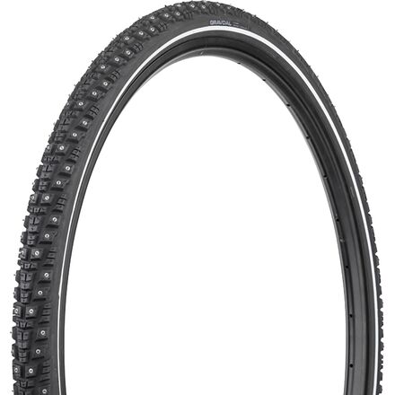 45NRTH - Gravdal Studded Wire Bead Clincher 26in Tire - Black, 33tpi, 216 Steel Carbide Studs