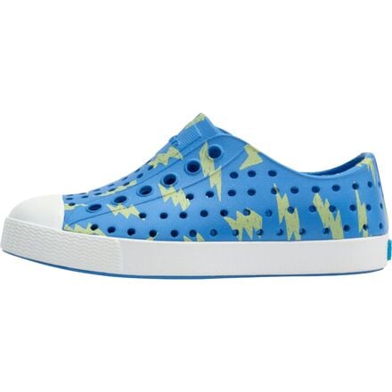 Native Shoes - Jefferson Sugarlite Print Chil Shoe - Toddlers' - Resting Blue/ Shell White/ Celery Lightning