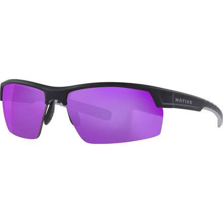 Native Eyewear - Catamount Polarized Sunglasses - Matte Black/Crystal-Violet Reflex