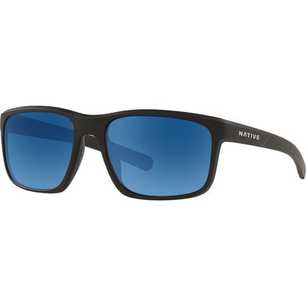 Native Eyewear - Wells Polarized Sunglasses - Matte Black Crystal-Blue Reflex