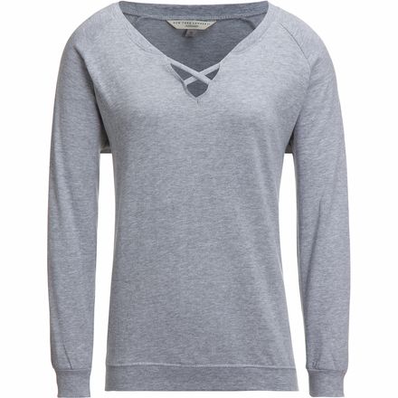 Basic French Terry Criss Cross Pullover - Women's