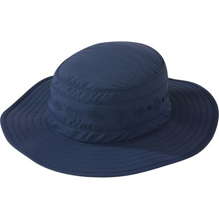 Outdoor Research - Solar Roller Sun Hat - Women's - Naval Blue-Rice Embroidery