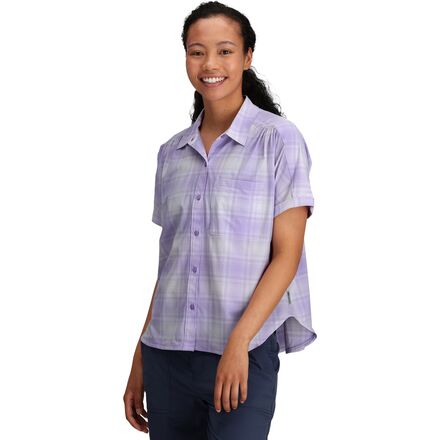 Outdoor Research - Astroman Short-Sleeve Sun Shirt - Women's - Lavender Plaid