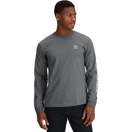 Outdoor Research Lockup Chest Logo Long Sleeve T-Shirt Charcoal / Topaz L