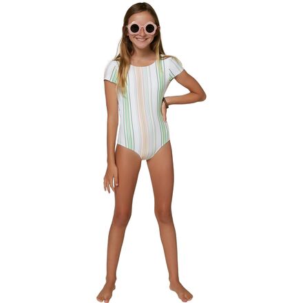 O'Neill - Beach Stripe Cap Sleeve One-Piece Swimsuit - Girls'
