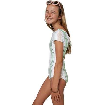 O'Neill - Beach Stripe Cap Sleeve One-Piece Swimsuit - Girls'