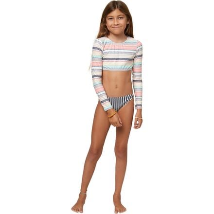 O'Neill - Cruz Stripe Long-Sleeve Crop Top Swim Set - Girls'