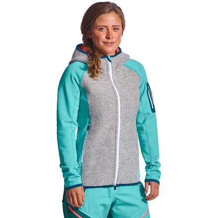 Ortovox - Fleece Plus Knit Hooded Jacket - Women's - Ice Waterfall